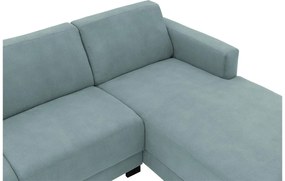 Goossens Zitmeubel My Style blauw, microvezel, 2,5-zits, stijlvol landelijk met chaise longue rechts