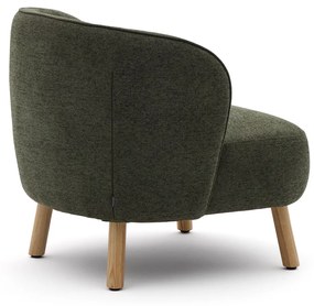 Kave Home Ulit Fauteuil Groen Chenille Met Houten Pootjes