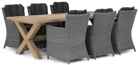 Tuinset 6 personen 240 cm Wicker Zwart Garden Collections Venerdi/Oregon