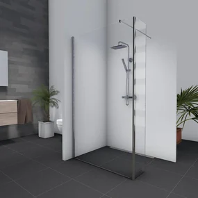Mueller Lyon inloopdouche 90x200cm met zijwand 30cm anti kalk coating