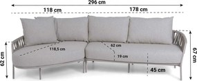 Hoek loungeset 5 personen Rope Taupe  4 Seasons Outdoor Calma/Livo