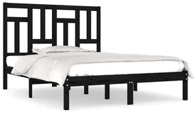 vidaXL Bedframe massief grenenhout zwart 140x190 cm