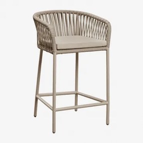 Arhiza Hoge Kruk Met Armleuningen In Gevlochten Touw Moka Bruin & ↑65 Cm - Sklum