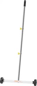 VEVOR magnetische veegmachine met wielen, 43 cm, 4,5 kg draagvermogen, magnetische borstel met verstelbare handgreep, voor het opzuigen van spijkers en schroeven, reiniging van garages en dakprojecten.