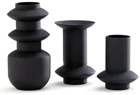 Set van 3 design vazen in structuurijzer Anaïa