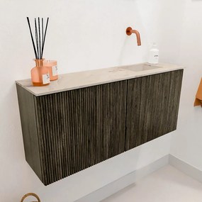 Mondiaz Joya DLux 90cm toiletmeubel shadow met wastafel faye rechts zonder kraangat frappe