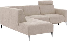 Goossens Hoekbank Tiolo Met Relaxfunctie En Hoofdsteun bruin, stof, 3-zits, modern design met ligelement links