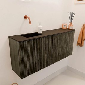 Mondiaz Joya 100cm toiletmeubel ronding rechts shadow met wastafel faye links zonder kraangat urban