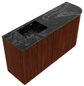 Mondiaz Joya DLux 80cm toiletmeubel ronding rechts ruby met wastafel faye links 1 kraangat lava