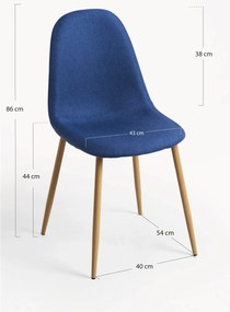 Set 4 Teok Stoffen Stoelen
