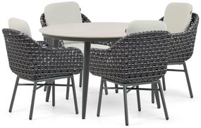 Tuinset 4 personen 120 cm Aluminium/wicker Grijs Santika Furniture Santika