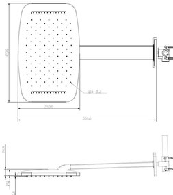 Mueller waterval hoofddouche inclusief douchearm 40x25 RVS