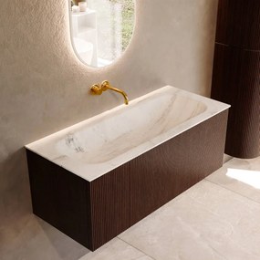 Mondiaz Kurve-dlux 110cm badmeubel ruby met 1 lade en wastafel big medium midden zonder kraangat opalo
