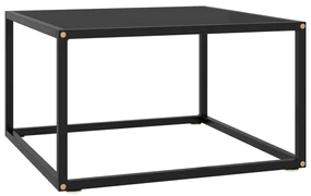 vidaXL Salontafel met zwart glas 60x60x35 cm zwart