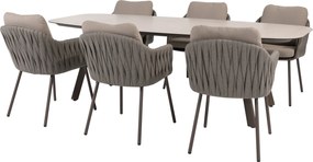 Manolo Cannes dining tuinset 240x103xH75 cm 7 delig keramiek terre Taste 4SO