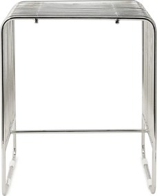 Retro Bijzettafel Zilver - 37 X 35cm.
