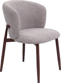 Walnoot Eetkamerstoel Met Ronde Rug Beige