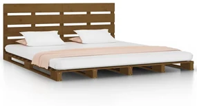 vidaXL Bedframe massief grenenhout honingbruin 135x190 cm 4FT6 Double