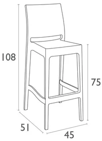 Siesta  Barkruk Buiten - 75 cm - Maya - Wit - Siesta