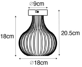 Moderne plafondlamp zwart 18 cm - Saffira Modern E27 rond Binnenverlichting Lamp