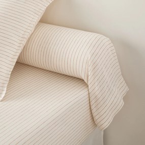 Bolstersloop in gewassen linnen, gestreept, Linot