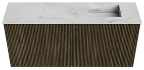 Mondiaz Joya DLux 90cm toiletmeubel shadow met wastafel faye rechts zonder kraangat opalo