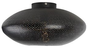 Smart plafondlamp zwart met goud 40 cm incl. Wifi G95 - Radiance