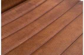 Goossens Eetkamerstoel Bryan cognac leer met armleuning, urban industrieel