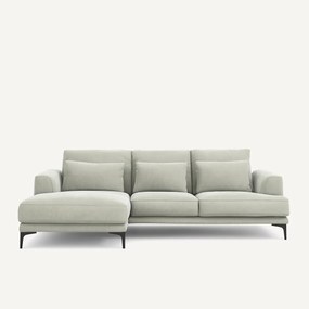 Rechtse hoekbank in stonewashed fluweel, Marsile