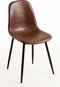 Zwarte Teok Vintage Kunstlederen Stoel