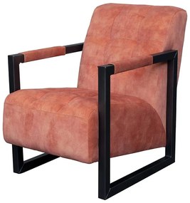 Industriële fauteuil Salina | velours Adore roze 166 | 60 cm breed