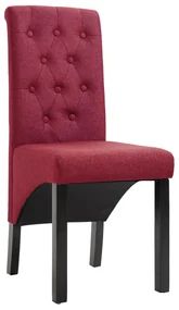 vidaXL Eetkamerstoelen 4 st stof wijnrood
