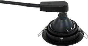 Ronde inbouwspot zwart verstelbaar - Chuck 70
