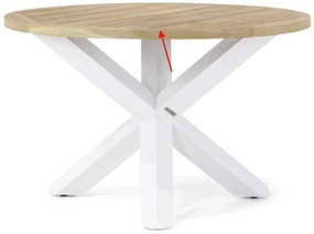 Dining Tuintafel rond 120 cm Wit Wellington