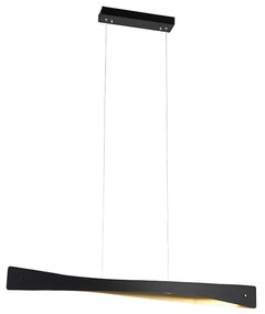 QAZQA Eettafel / Eetkamer Hanglamp zwart met goud 105 cm incl. LED 3-staps dimbaar - Sjaak Modern Binnenverlichting Lamp