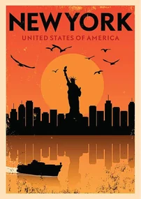 Ilustratie Vintage New York Poster, kursatunsal