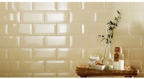 Metro wandtegels 10x20cm glans creme