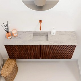 Mondiaz Joya DLux 100cm toiletmeubel ruby met wastafel faye midden zonder kraangat glace