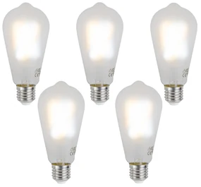 Set van 5 Smart E27 dimbare LED lampen ST64 mat 7W 806 lm 2700-6500K