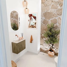 Mondiaz Joya DLux 50cm toiletmeubel dusk met wastafel faye links zonder kraangat frappe