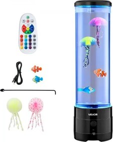 VEVOR 382mm Lavalamp Zwevende Kwallen Bubbellamp 16 Kleureffecten