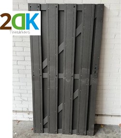 Tweedekans - Tuindeur composiet Stijl antraciet met antra alu frame incl. beslag (90 x 180 cm)