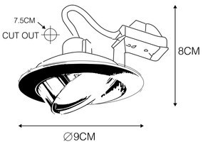 Set van 10 smart inbouwspots wit kantelbaar incl. Wifi GU10 - Cisco Modern, Design GU10 rond Binnenverlichting Lamp