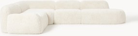 XL modulaire teddy-hoekbank Wolke (4-zits) met chaise longue aan het uiteinde