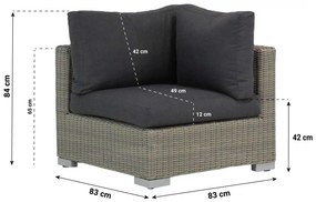 Hoek loungeset 5 personen Wicker Taupe  Garden Collections Cuba