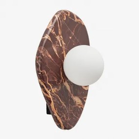 Conklin Marmeren Wandlamp Met Glazen Bol Rood Marmer Cherry Gold - Sklum