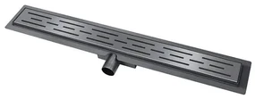 Wiesbaden douchegoot met flens en rooster 100 x 7 cm gunmetal 33.4633