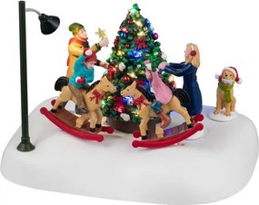 Lemax - 'Rockin' Around The Christmas Tree' - Verlicht tafelstuk met animatie - Exclusief adapter (Werkt op batterijen)
