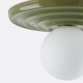 Plafondlamp of wandlamp, van keramiek en opaalglas, diameter 33,2 cm, HOLI