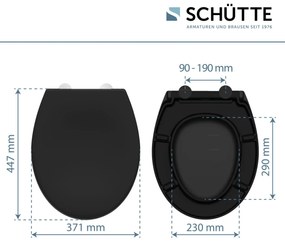 Schutte Miles toiletzitting duroplast met softclose en quick release zwart